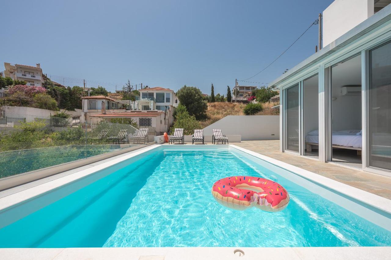 Villa Luna Private Heated Hydro Pool Bbq Beach 4Min Agia Marina Mikrolimanou Экстерьер фото