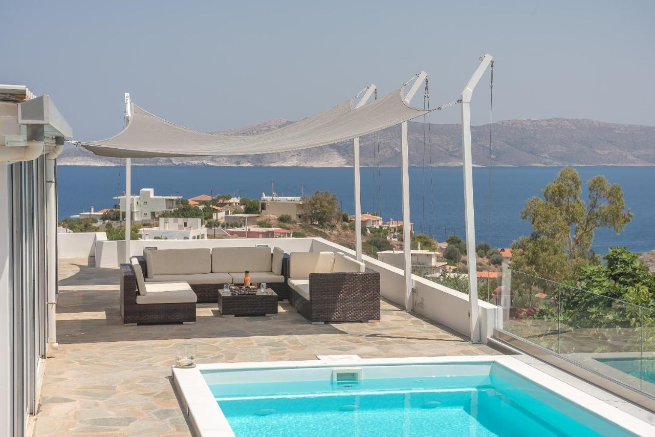 Villa Luna Private Heated Hydro Pool Bbq Beach 4Min Agia Marina Mikrolimanou Экстерьер фото