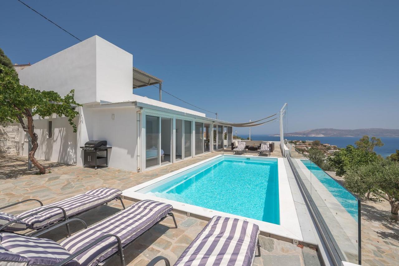 Villa Luna Private Heated Hydro Pool Bbq Beach 4Min Agia Marina Mikrolimanou Экстерьер фото