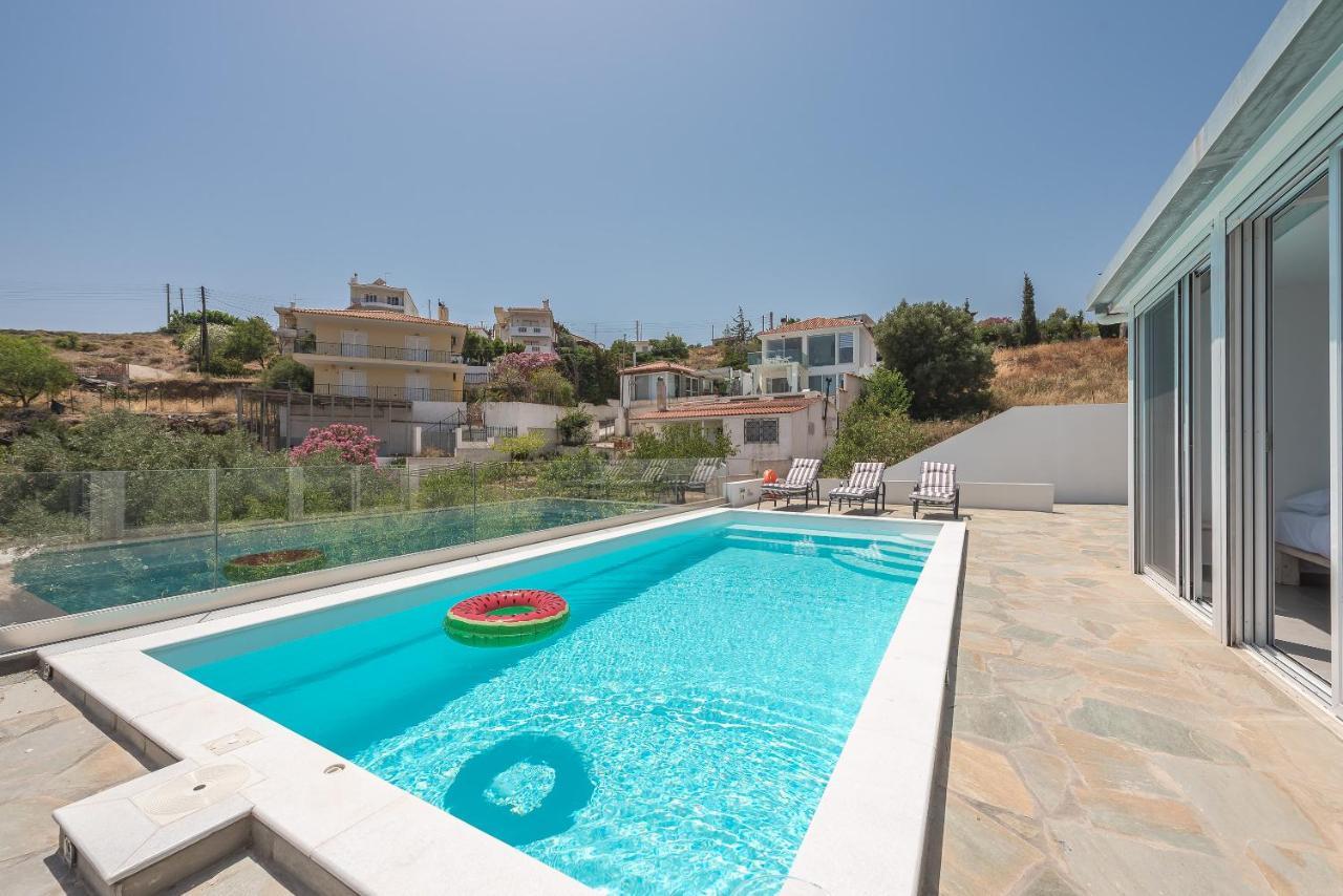 Villa Luna Private Heated Hydro Pool Bbq Beach 4Min Agia Marina Mikrolimanou Экстерьер фото