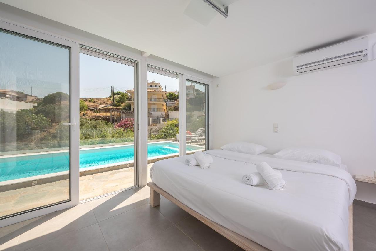 Villa Luna Private Heated Hydro Pool Bbq Beach 4Min Agia Marina Mikrolimanou Экстерьер фото